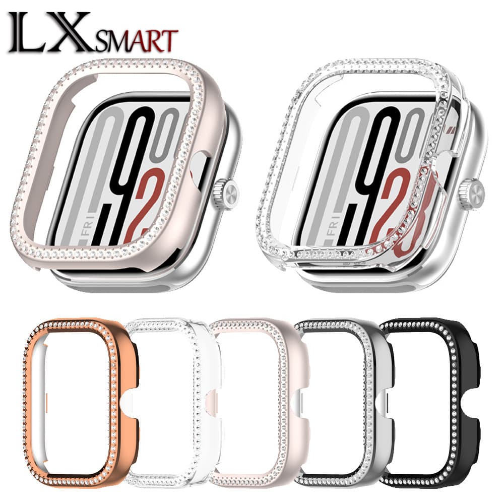 Compatible with Redmi Watch 4/5/6 Hollow Protective Case PC Rhinestone Redmi Watch 5A/5L Half-Cover Case