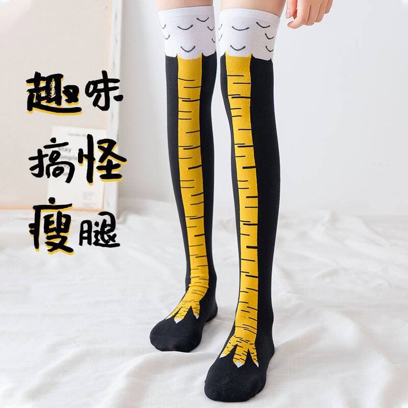 Cross-border exclusive, fun over-the-knee socks, trendy and quirky chicken claw socks, popular on TikTok, calf socks for fitness and slimming.