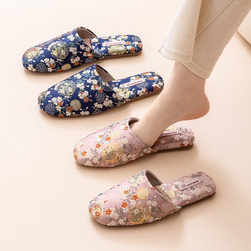 Linen Slippers for Women Spring Summer Indoor Home Anti-Slip Cowhide Sole Couple Chinese Style Four-Season Slippers Drop Shipping