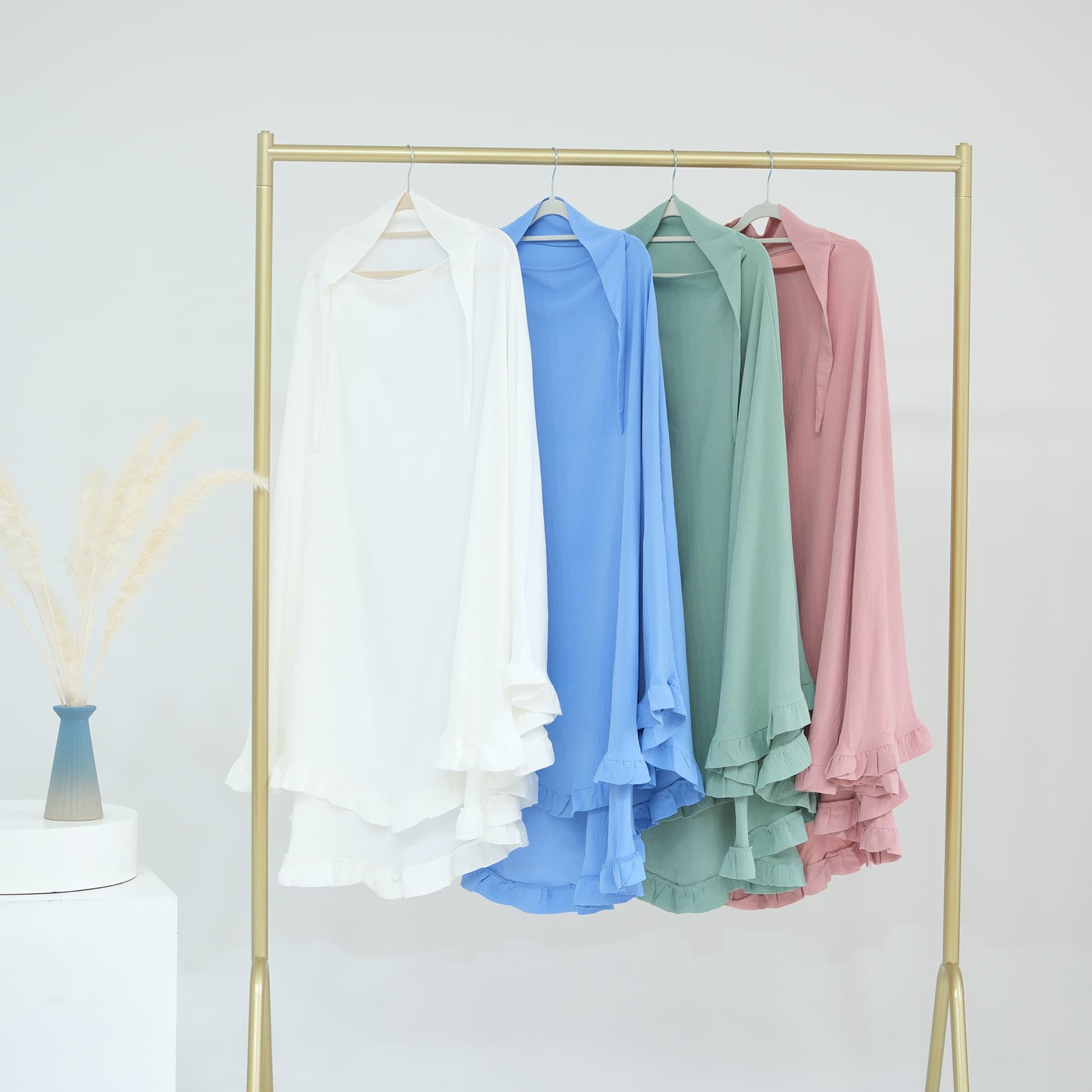 Solid color ruffled wide headscarf, solid color large headscarf HJ912