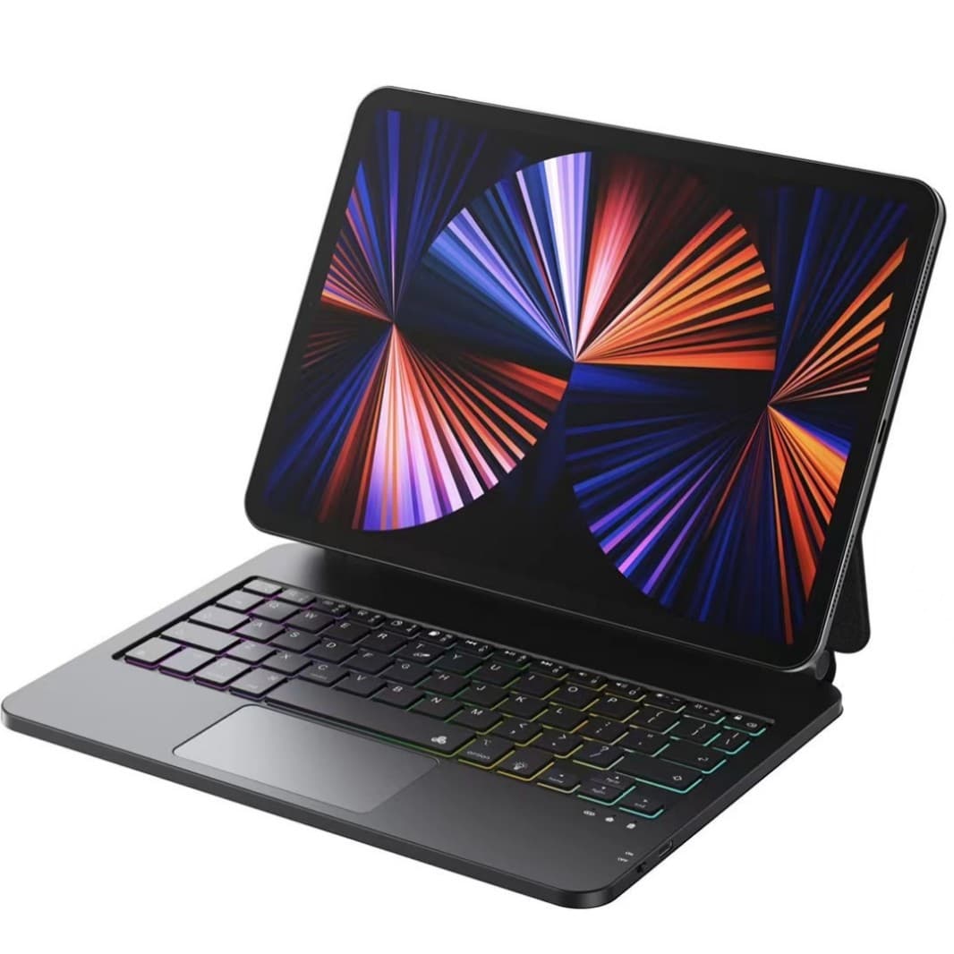 Compatible with iPad Magic Control Keyboard Pro 11/12.9/13-inch Flat Floating Magnetic Bluetooth Keyboard with Colorful Backlight