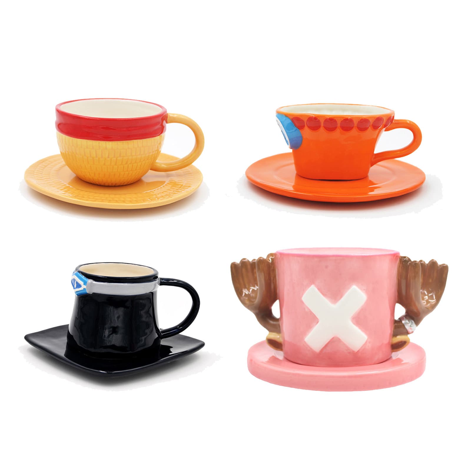 One Piece Mug Luffy Straw Hat Coffee Cup Bowl Anime Home Ceramic Cup Creative Coffee Cup Dish In Stock