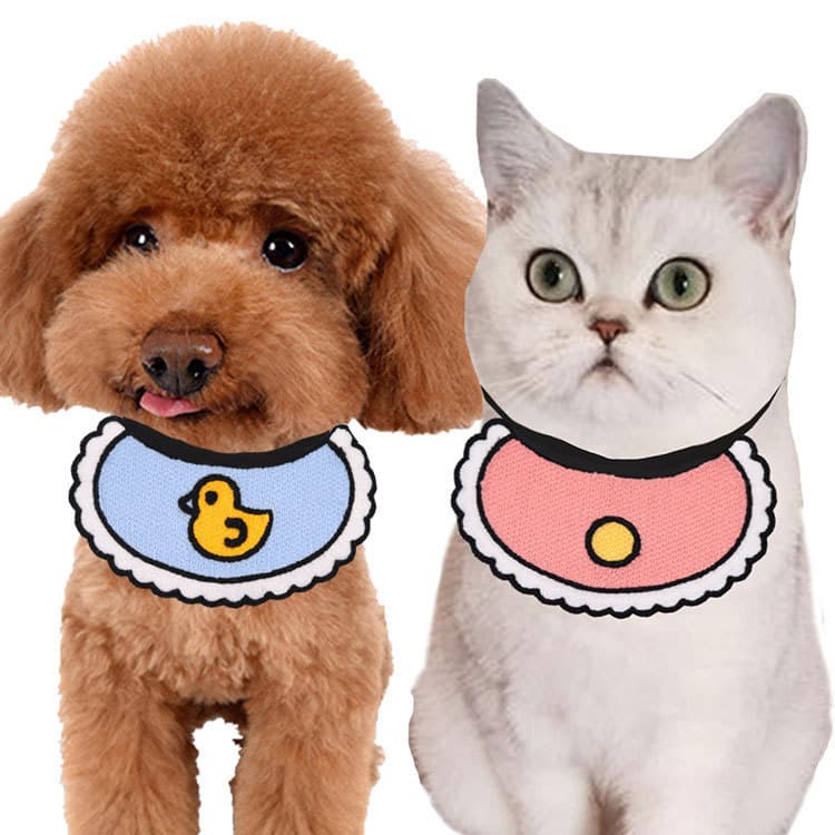Dog and Cat Bib Pet Clothing Accessory Blue Duck Knitted Style for All Seasons