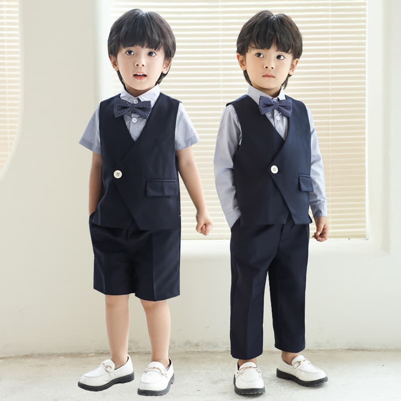 Children's Vest Suit Set, Boy Flower Boy Gown, Baby Toddler, Piano Performance Outfit, Solid Color Clothes, Suspenders Pants