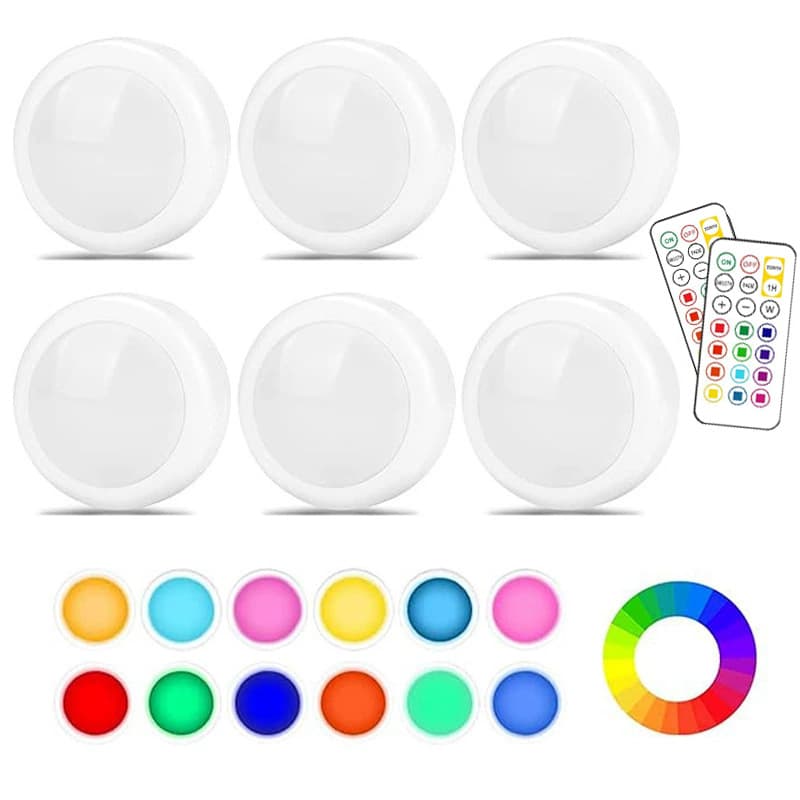 LED Wireless Pat Light 3 Colors Warm White Light Press Touch Dimming Timing Cabinet Kitchen Night Light Dimmable