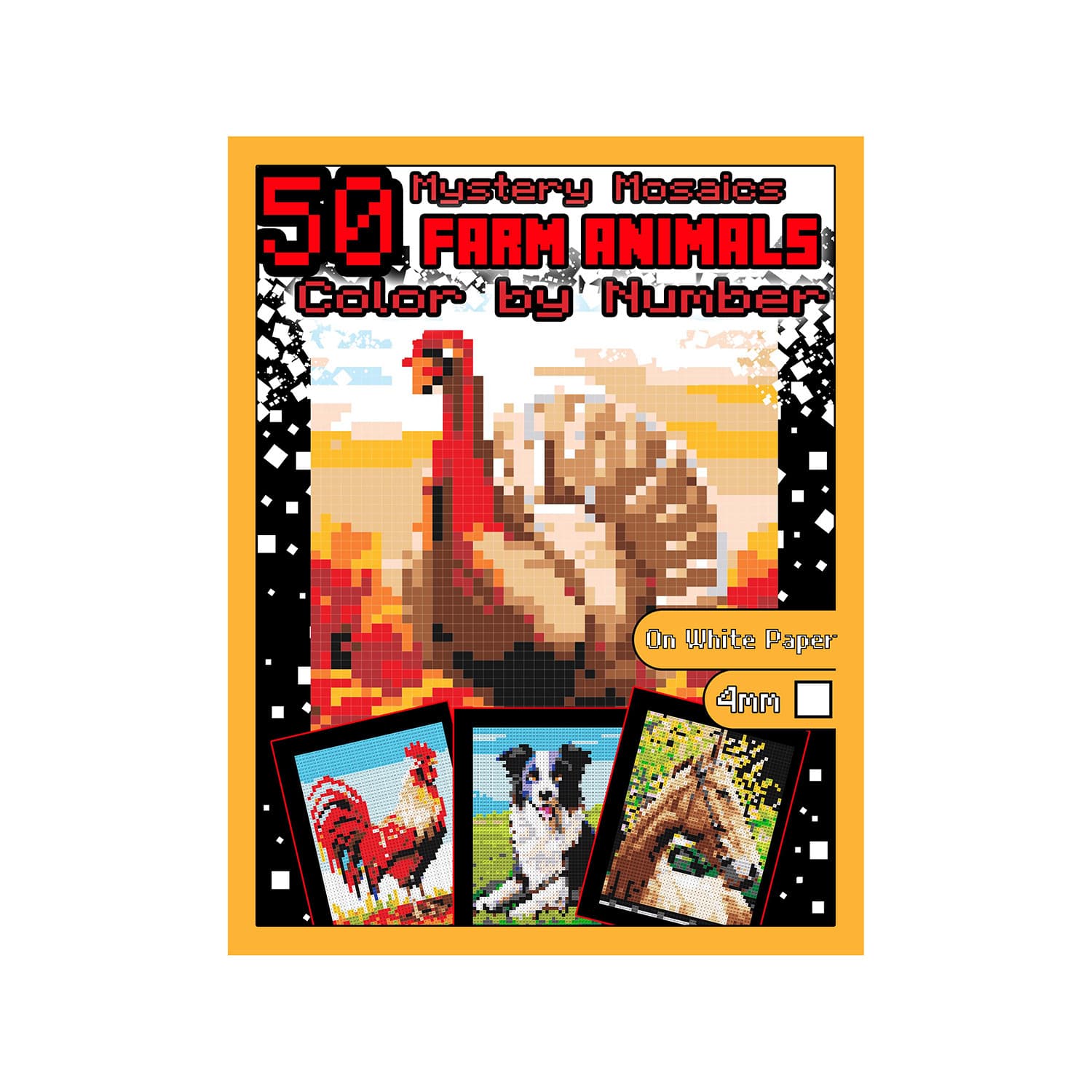 Cross-border Stock Digital Coloring Book Pixel Coloring Book 50 Sheets Drawing Pad Pixel Art Coloring Book