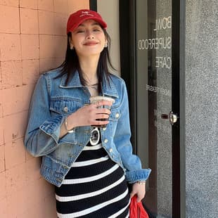 Trendy Women's Spring/Autumn New Vintage Slim Fit Hong Kong Style Short Denim Jacket, Washed Versatile Top Jacket
