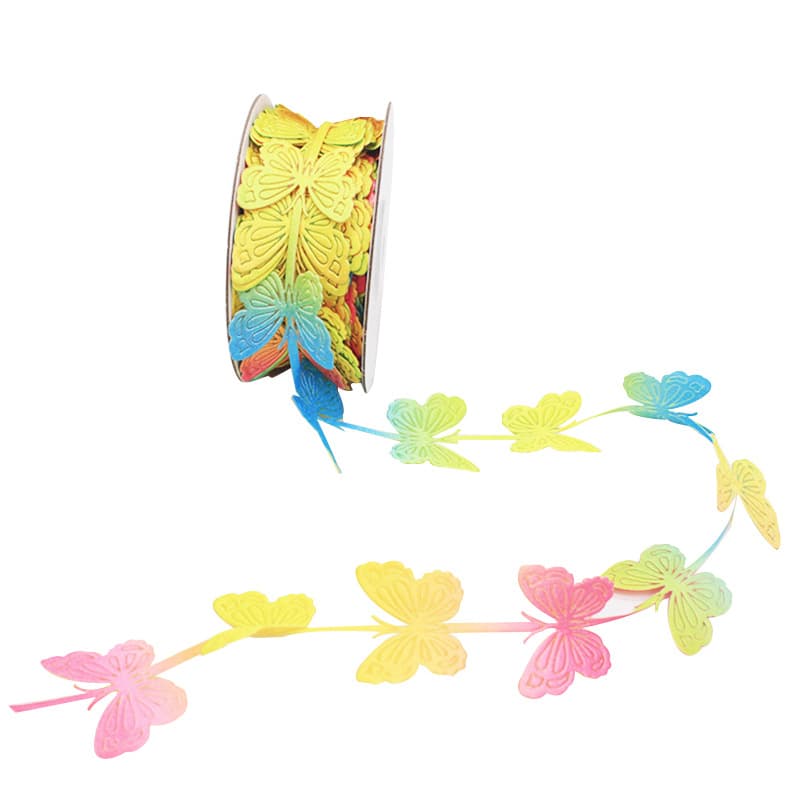 Amazon Ultrasonic Embossed Maple Leaf Pattern Ribbon 10m Craft Material Christmas Ornament Decoration Embossed Woven Ribbon