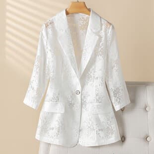 Thin Blazer Jacket Summer 2026 Elegant Sun Protection Slim New Seven-Tenths Fashion Suit Jacket High Quality