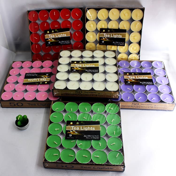 50 Small Round Candles 1.5-2 Hours Tea Wax Valentine's Day Proposal Announcement Setup Chart Smokeless Candle Catering