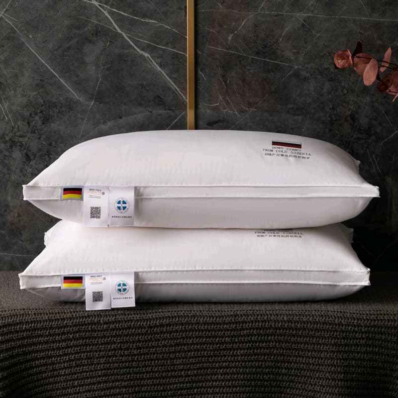 Wholesale five-star hotel down pillow core with 95% white goose down, neck support that doesn't deform or sag
