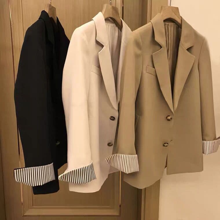 Black Blazer Women 2026 New Korean Style Spring/Autumn Loose Fit Jacket Casual Suit