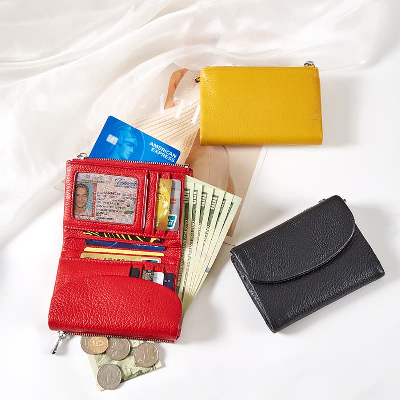 Cross-Border Wallet Top-Grain Cowhide RFID 2025 New Style Fashion Women's Natural Pull-Up Large Capacity