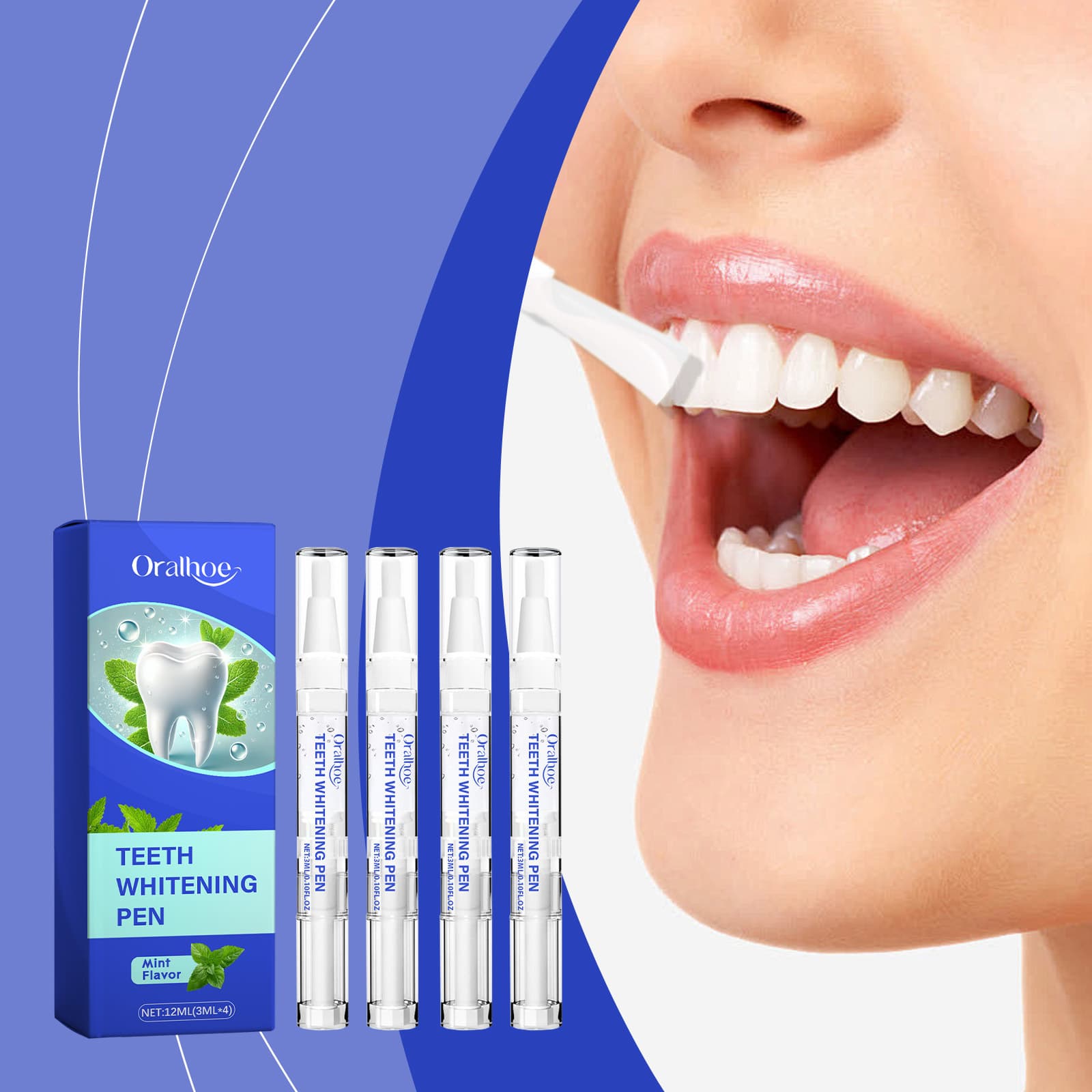 ORALHOE Teeth Whitening Pen Cleans Tooth Surface Dirt Freshens Breath Comfortable Clean Feeling Tooth Pen