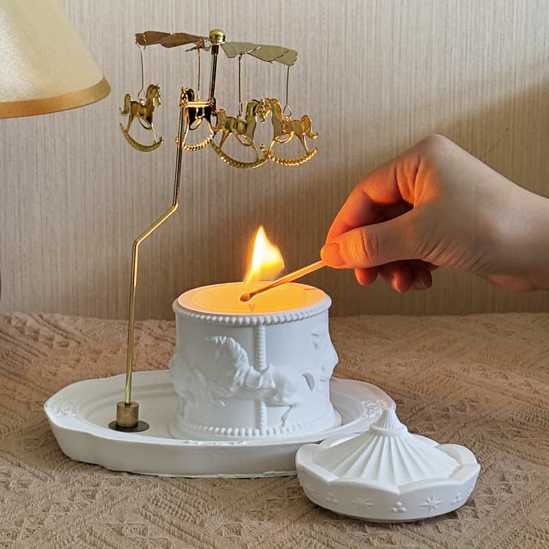 Carousel Aromatherapy Candle Birthday Gift for Women Friends Graduation Premium Long-Lasting Fragrance Gift Box Set