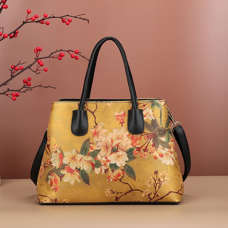 Large Capacity Shoulder Bag, Crossbody Bag, Handbag, Cheongsam Style, Fashionable Women's Bag, Retro Republican Era Classic Large Bag, Youthful