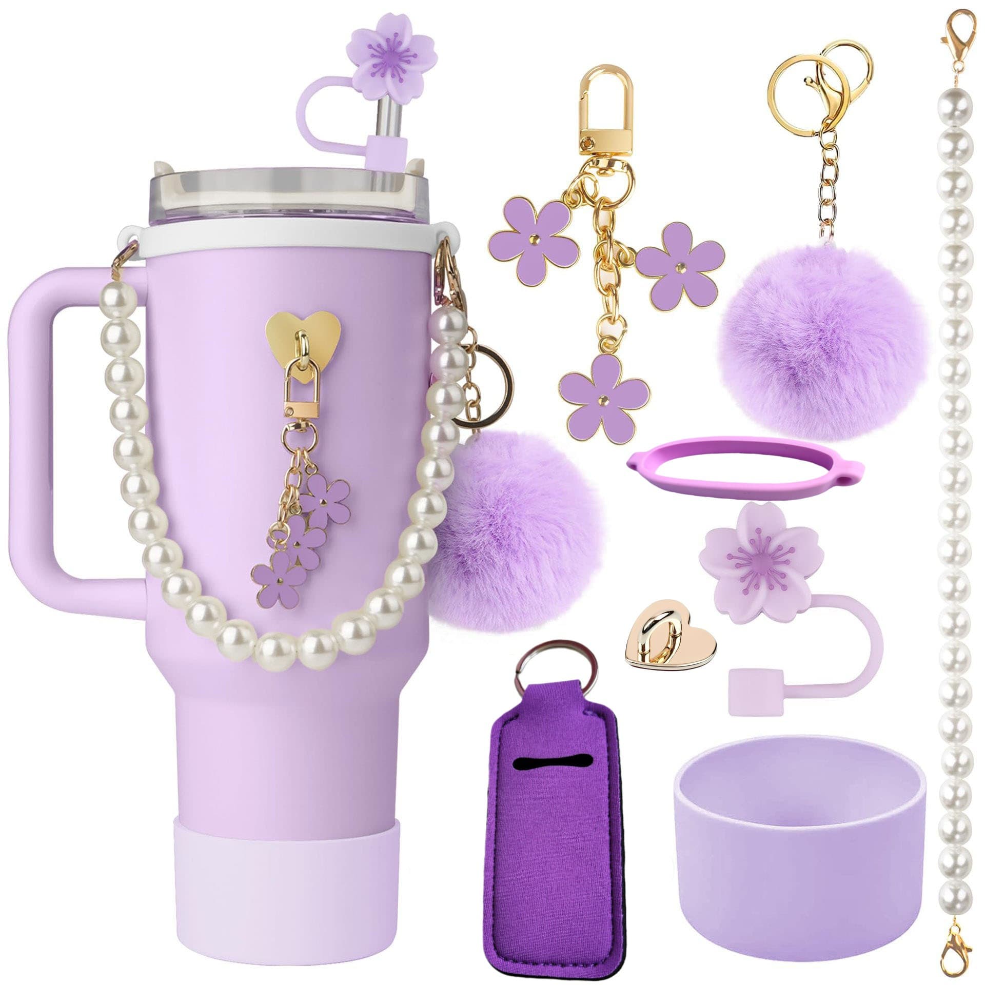 Pearl Cup Handle Strap for Stanley Vacuum Insulated Tumbler, Lanyard, Lipstick Bag, Straw Cap, Cup Cover, Cup Ring, Cup Rope