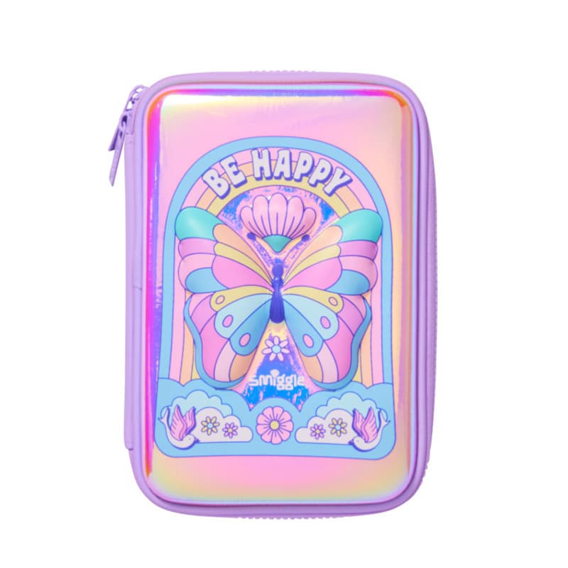Australian smiggle pencil bag for primary school students zipper stationery bag large capacity cartoon cute flower butterfly male and female pencil case