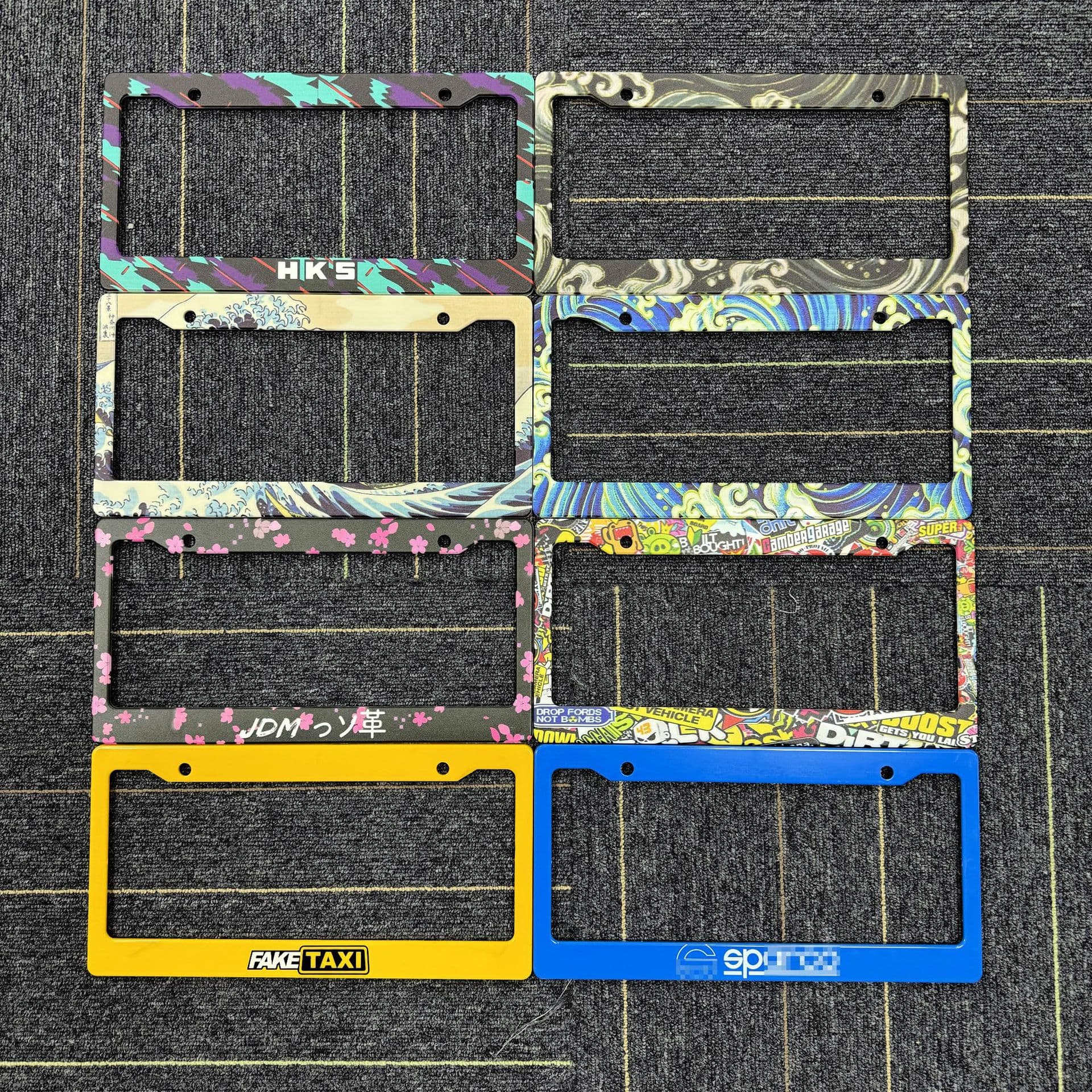 US License Plate Frame JDM Modification HKS SPOON License Plate Frame Wholesale Stock Cross-Border Hot Sale