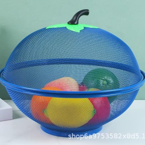 Iron Art Spray-Painted Apple Basket Kitchen Vegetable Washing Basin Fruit Basket Colored Metal Vegetable and Fruit Drain Basket Food Cover