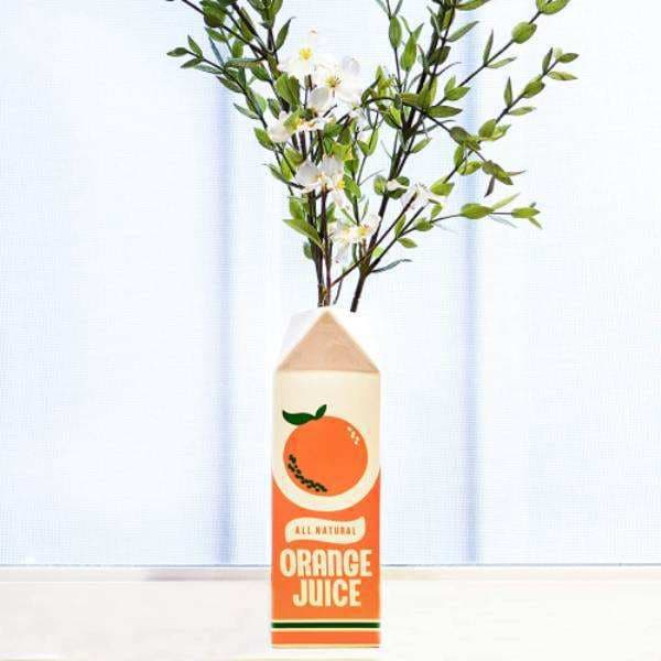 Creative Orange Fruit Decorative Ceramic Vase for Home Living Room Flower Arrangement Hydroponic Vase Gift Decoration Cross-Border