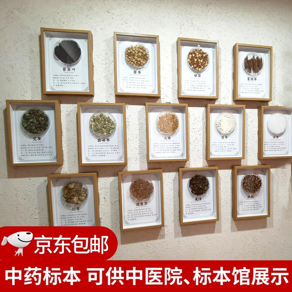 Deluxe Specimen Display Wall Traditional Chinese Medicine Specimen Decorative Painting Herb Specimen Frame TCM Specimen