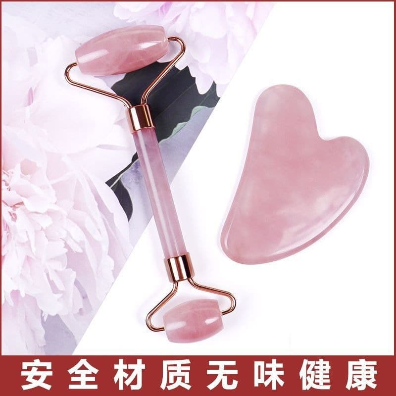 Cross-border Jade Roller Massager, Face Rose Quartz Roller Gua Sha Tool, Jade Gua Sha Crystal Plate Wholesale