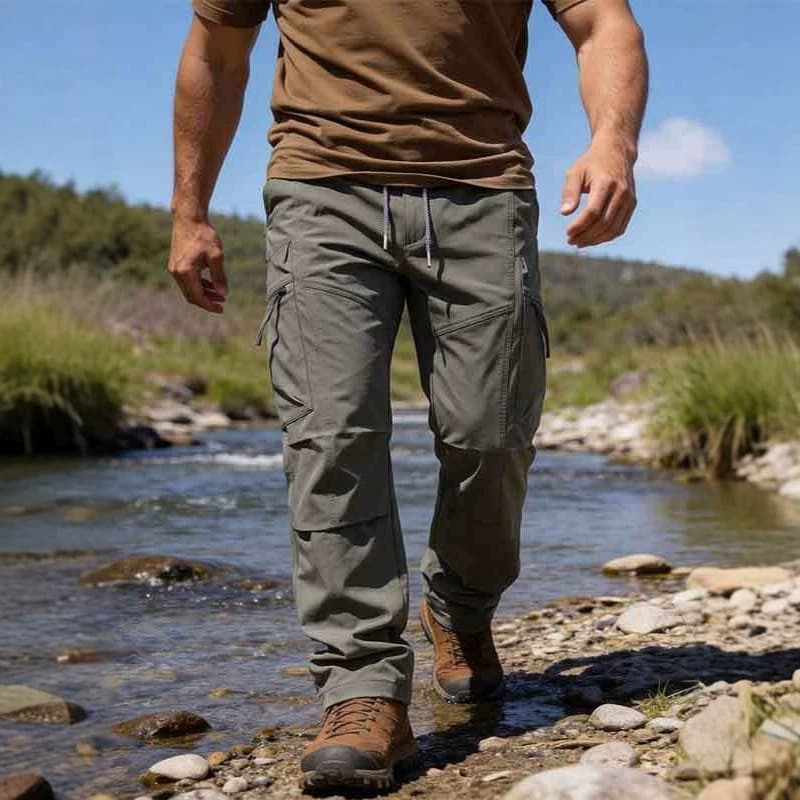 Cross-border Amazon outdoor work pants men's lightweight casual multi-pocket straight-leg large size sports pants for young and middle-aged