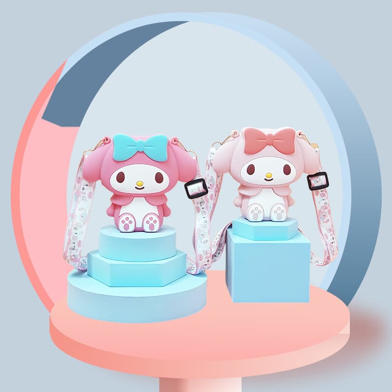 Japanese KT Silicone Bag My Melody Kids Coin Purse Kuromi Girls Crossbody Storage Jelly Bag