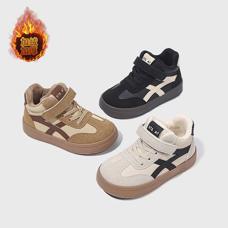 Boys' second-cotton sneakers 2025 autumn new soft-soled non-slip warm and fashionable versatile casual cotton shoes for middle-aged and older children