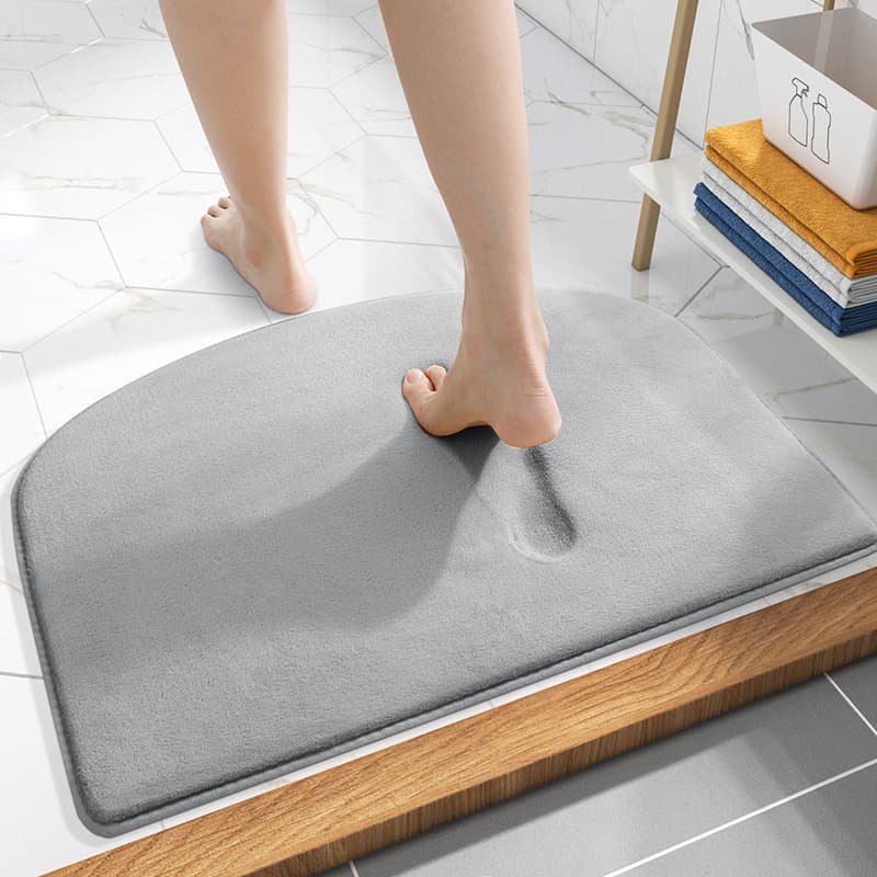 Memory Foam Bath Mat Thickened Coral Fleece Non-Slip Stain-Resistant Bathroom Rug Water-Absorbent Toilet Floor Mat Factory Direct