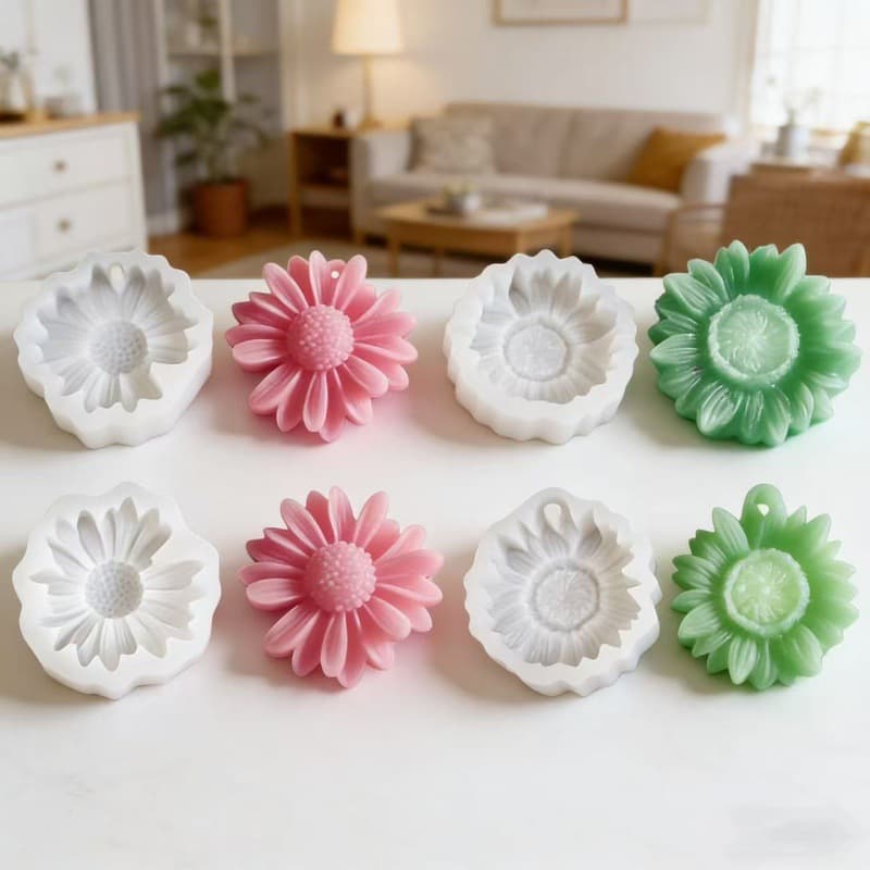 Sunflower Daisy Candle Mold, Sun Flower Candle DIY Flower Aroma Stone Handmade Soap Plaster Mold