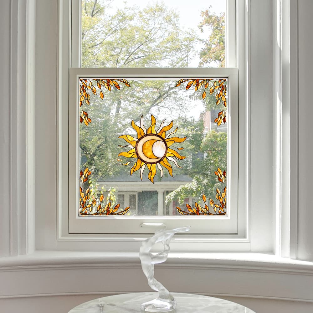 CBCJD301-320 Cross-border Stained Glass Window Sticker Double-sided Static Glass Film