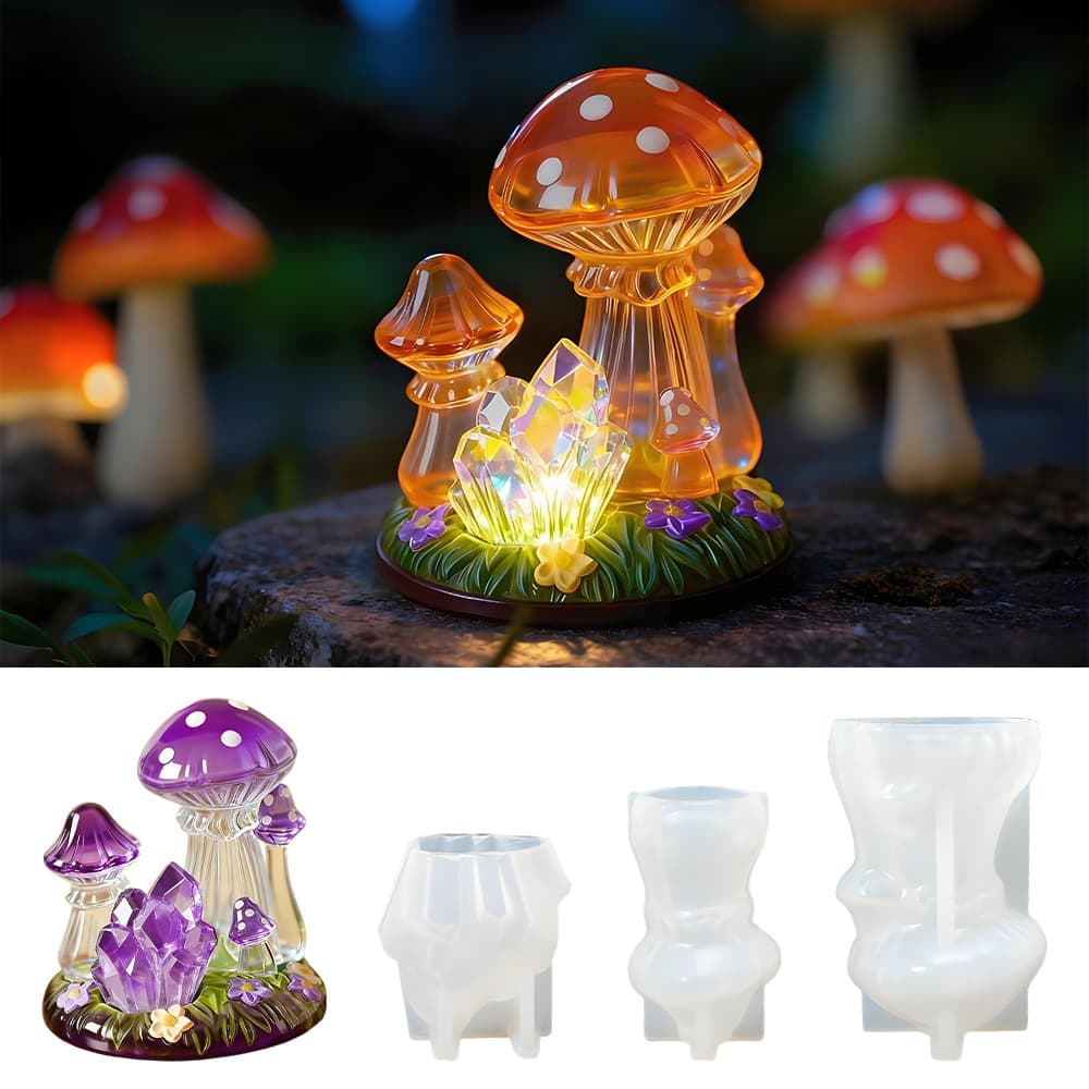 Large mushroom scented candle silicone mold diy crystal resin glue desktop decoration ornaments plaster mold