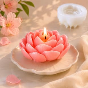 New 3D Camellia Cake Dessert Jelly Pudding Silicone Mold, Scented Candle Epoxy Resin Handmade Soap Mold