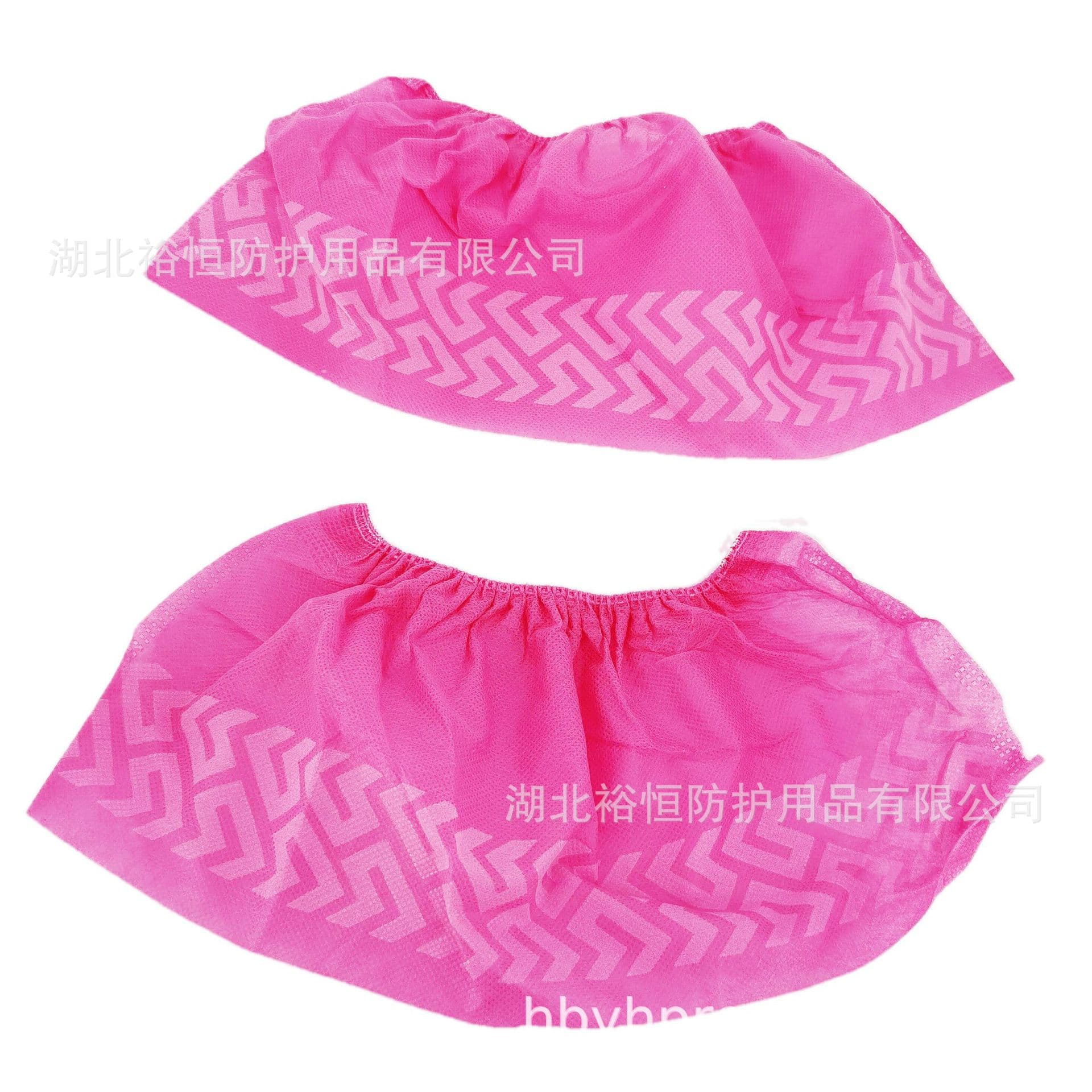 Factory wholesale ready stock disposable non-woven half-rib printed shoe covers red dust-proof anti-slip shoe covers