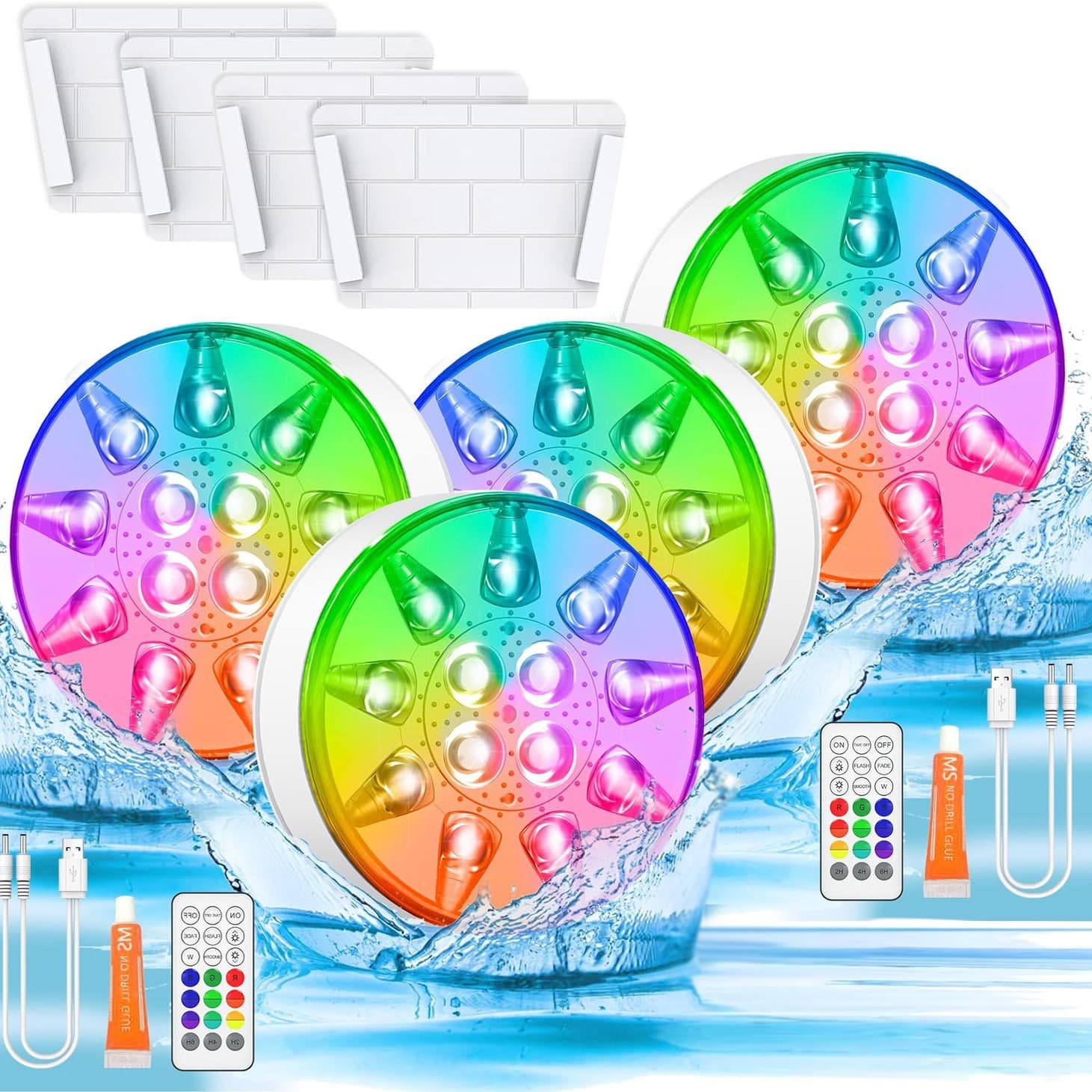 LED rechargeable diving light swimming pool light fish tank decorative light garden lawn outdoor waterproof corridor super bright remote control