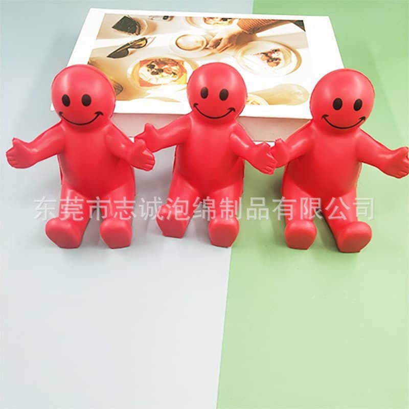 New PU phone holder, made of high-elastic PU foam, creative cartoon smiley face shape, stress-relieving toy, stress-relieving artifact.