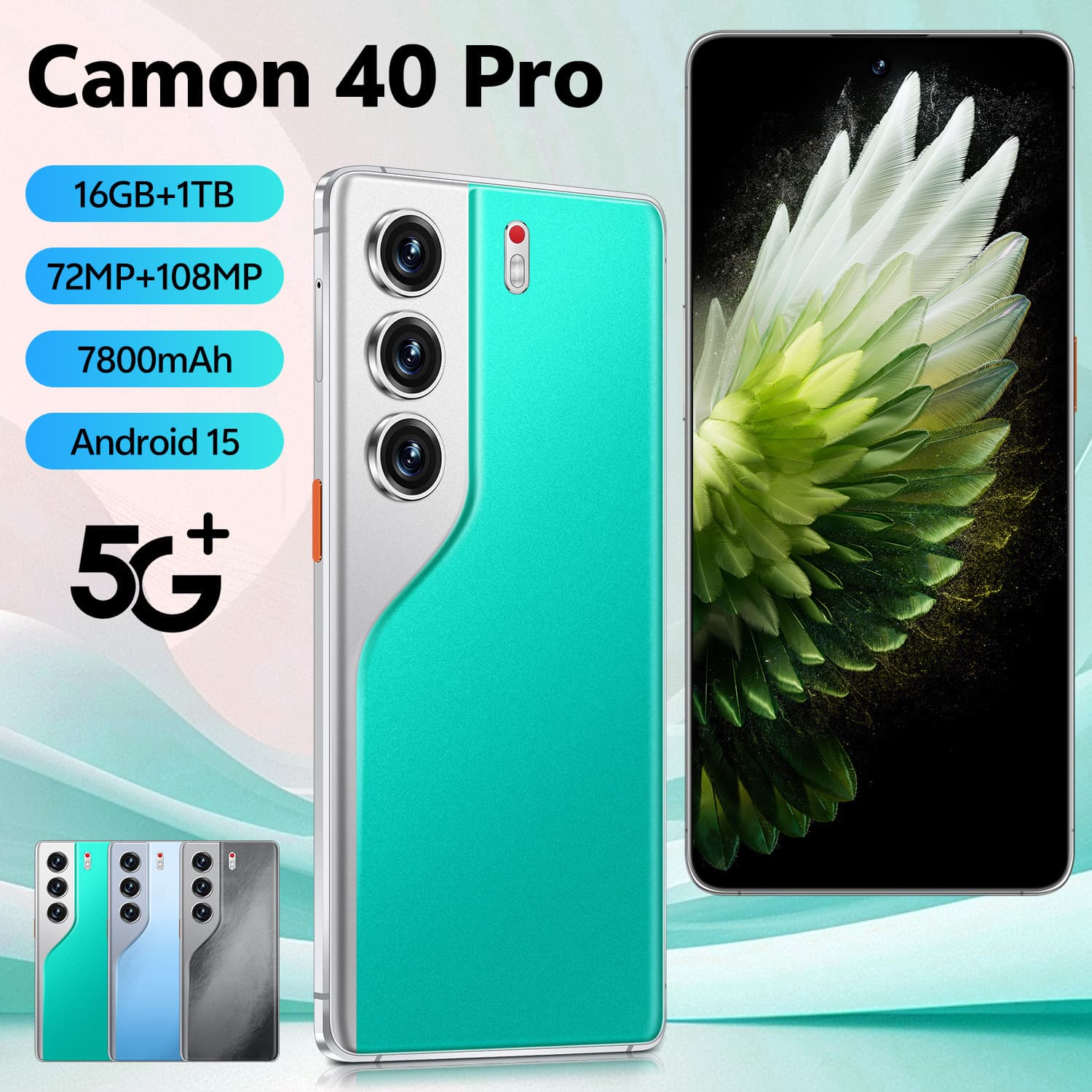 New Cross-Border 4G Mobile Phone Camon 40 Pro Multifunctional Curved 7.3-Inch 16+1TB Smartphone Manufacturer