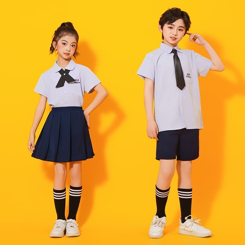 Thai College Style Summer Primary School Graduation Class Uniforms Kindergarten Uniforms Children's Thai School Uniforms Western Style JK Skirt Suits