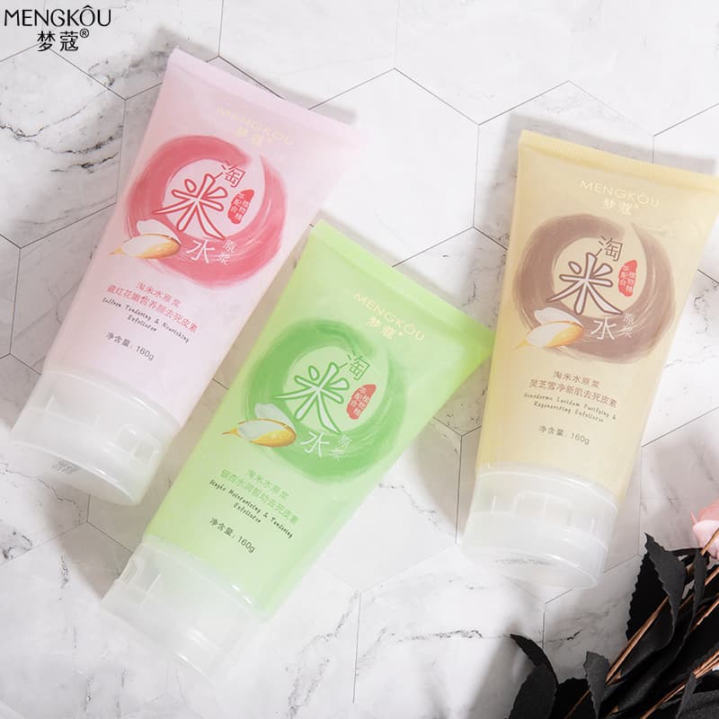 Mengkou Rice Water Exfoliating Gel, Moisturizing and Cleansing for Face and Body, Deeply Removes Dead Skin