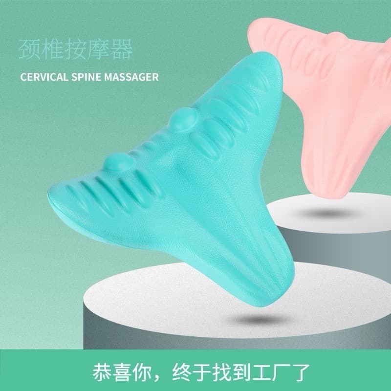 Cervical Massager with Acupressure Pillow for Relieving Dowager's Hump, Traction Corrector, Neck Stretching Massage Pillow