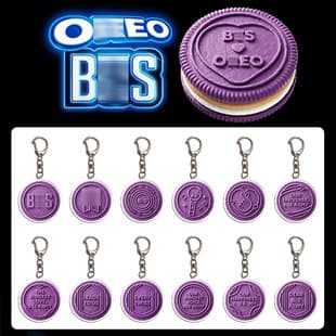 BTS OREO Cookie Collaboration Acrylic Keychain Charm, JK V Merch