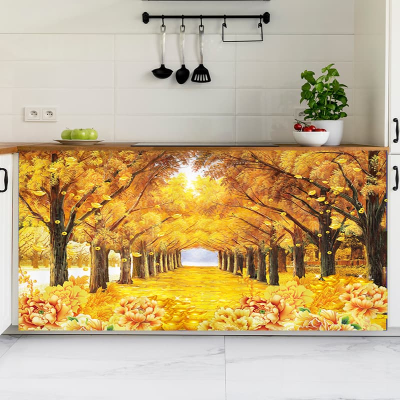Cabinet Cover Curtain, Cabinet Curtain with Velcro, Kitchen Cover Curtain, No-Drill Curtain, Dust-Proof and Concealment Curtain