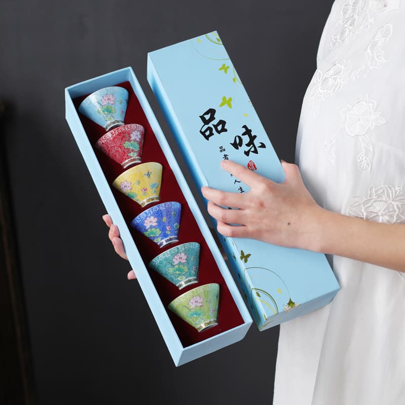 Dehua Bamboo Hat Cup Master Cup Tea Tasting Cup Single Cup Japanese Style Tea Bowl Kung Fu Tea Set Complete Tea Set Gift Box Custom Logo Available