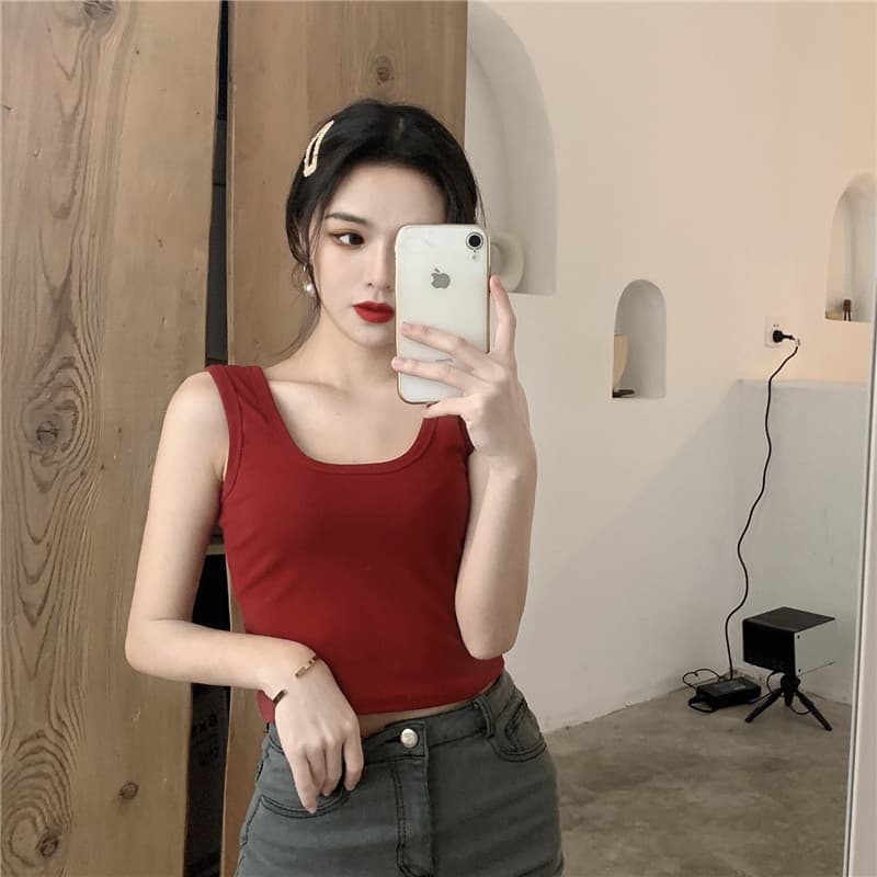 Women's Sports Crop Tank Top 2024 Plus Size Spring Autumn Inner Layering Short Crop Top Vest Shenheng