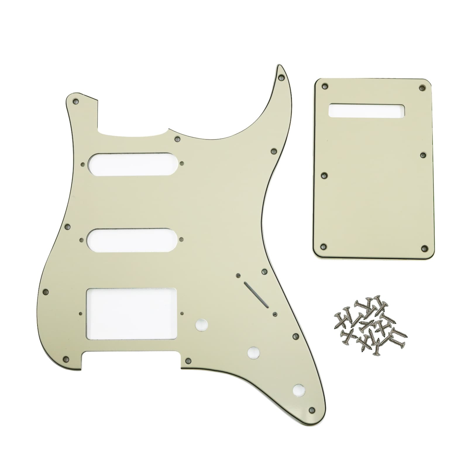 INTAI 11-Hole ST Electric Guitar Pickguard, Single-Single-Humbucker Front and Back Plate with Screws Set, 11 Colors Available Musical Instrument