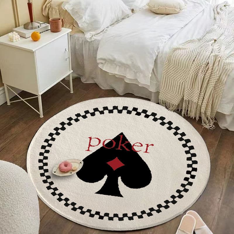 INS-style Round Rug for Women's Bedroom, Bedside Rug, Vanity Mirror Rug, Cloakroom Rug, Living Room Sofa Rug