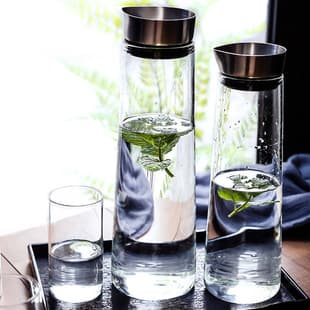 Borosilicate Glass Cold Water Pitcher, Water Bottle, Lemon Juice Pitcher, Large Capacity Glass Bottle, Ice Water Pitcher, Cold Brew