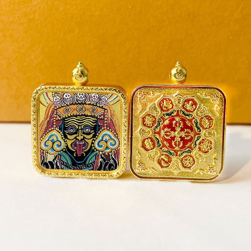 Eight Treasures Enamel Copper Shell with Gold Painting Zakilam Wutai Mountain Dragon Five Lord Thangka Gawu Box Religious Collection Wholesale